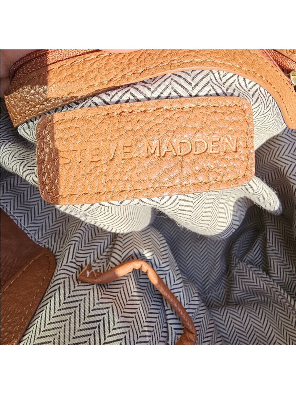 Steve Madden Tan and Cream Leather Satchel - Picture 6 of 10